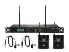 JTS RU-901G3Du Dual Radio Microphone System with 2x JTS RU-G3TB Body Pack Transmitters and 2x JTS CM-501 Microphones