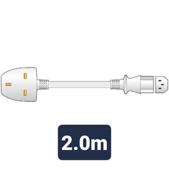 Mercury Power Lead UK Plug - IEC White 2.0m