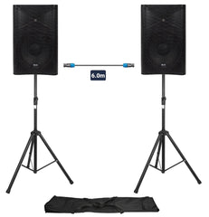 QTX Quest PA System 1100W Speaker Sound System DJ Disco Party inc Stands