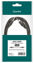 AV:Link 3.5mm stereo plug to 3.5mm stereo plug lead 3.0m