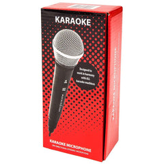 Einfaches Karaoke-Handmikrofon für Gesang, Schwarz, inkl. XLR-Klinkenkabel