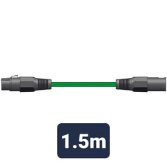 Chord 1.5m Professional High Quality Balanced 3Pin XLR Cable (Green)