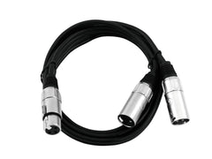 Câble adaptateur Omnitronic Xlr(F)/2Xxlr(M) 3M Bk