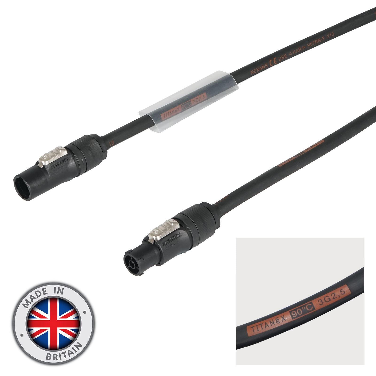 LEDJ 5m Neutrik PowerCON TRUE1 TOP Cable - 2.5mm H07RN-F – Simply Sound ...