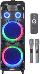 Intimidation HTM-7011 Portable Battery Speaker 2x 10" Bluetooth 9500W