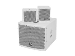 Omnitronic Set Molly-12A Subwoofer Active + 2X Molly-6 Top 8 Ohm, White