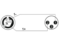 Câble adaptateur Omnitronic haut-parleur (F)/Xlr (M) 1M Bk