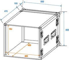 Roadinger Verstärker-Rack Pr-2, 10 HE, 47 cm tief