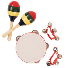 Pp Tambourine & Maracas Set With Carry Bag