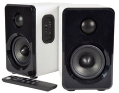 AV:Link Active Bluetooth Bookshelf Speakers HiFi Sound System White