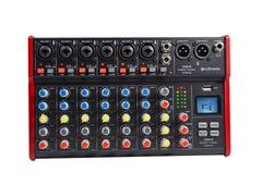 Citronic CSM-8 Table de mixage compacte Bluetooth Table de mixage Retard USB Studio Enregistrement Karaoké