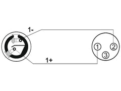 Câble adaptateur Omnitronic haut-parleur (F)/Xlr (F) 1M Bk