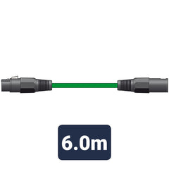 Chord 6m Professional High Quality Balanced 3Pin XLR Cable (Green)