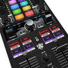 Reloop Mixtour Pro 4-Deck All-In-One Portable DJ Controller, Algoriddim Djay pro