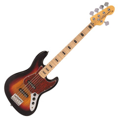 Vintage V495 Coaster 5 String Bass Guitar Pack - 3 Tone Sunburst