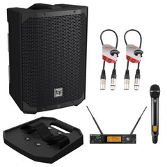 Electro-Voice EVERSE8 Portable Battery Speaker with Wireless UHF Handheld Mic, Receiver and Power Tray