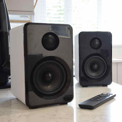 AV:Link Aktive Bluetooth-Regallautsprecher HiFi-Soundsystem Weiß