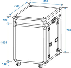 Roadinger Flightcase 8X Cla-228