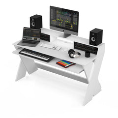 Glorious Sound Desk Pro Station de travail de studio professionnelle blanche