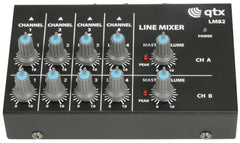 QTX LM82 8ch Stereo Mini Mixer Line Level Studio Karaoke DJ Recording