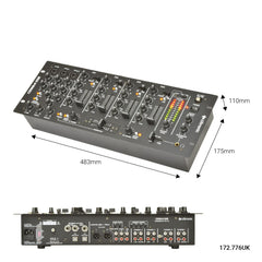 Citronic CDM8:4 Table de mixage USB Rack 19" 14 entrées