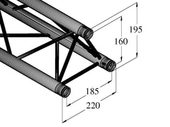 Alutruss Decolock Dq3-S2000 3-Way Cross Beam Bk