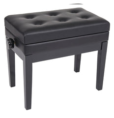 Kinsman Deluxe Adjustable Piano Bench - With Storage - Satin Black