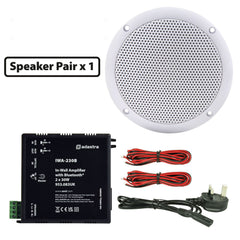 Adastra Bluetooth Waterproof Ceiling Speaker Package 60W Bathroom Kitchen Outdoor