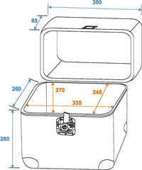 Roadinger Record Case Alu 75/25, Arrondi, Bleu