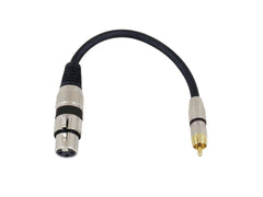 Câble adaptateur Omnitronic XLR(F)/Rca(M) 0,2M Bk