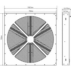 Briteq BT-LEDROTOR Ventilateur haute puissance 70 cm x 70 cm Effet de lumière UV RVB