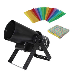 Equinox Confetti Burst Blower Konfettikanone inkl. kabelloser Fernbedienung + mehrfarbiges Konfetti 1 kg