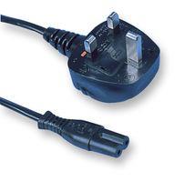 Pro Elec UK Plug to 'Figure 8' Type Mains Lead 0.5m Black