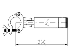 Adaptateur Alutruss Cors-25 pour attelle d'angle 25 cm