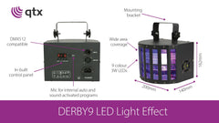 QTX Derby 9 LED mehrfarbiger Lichteffekt