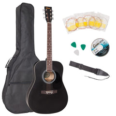 Encore Acoustic Guitar Outfit - Black