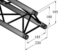 Alutruss Decolock Dq3-S3000 Poutre transversale à 3 voies Bk