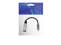 Câble adaptateur Omnitronic XLR(M)/Rca(M) 0,2M Bk