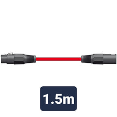 Chord 1.5m Professional High Quality Balanced 3Pin XLR Cable (Red)