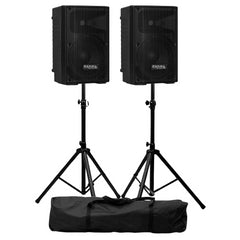 2x Ibiza XTK10A-MKII Active Full-Range PA Box 10”/25cm 300W Inc Stands