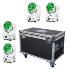 4x Equinox Fusion 260ZR Moving Head (White Housing) inc Flightcase