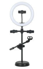 Cad Desktop Ring Light With Mic And 3 Phone Holders