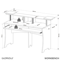 Glorious Work Bench Console de travail noire pour la maison et le studio