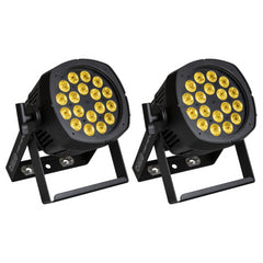 2x Briteq BT-COLORAY 18FCR LED Outdoor Spot 18 x 8W RGBW