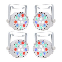 4x Equinox Micro Batt White LED Uplighter Batteriebetriebener DJ Disco inkl. Fernbedienung