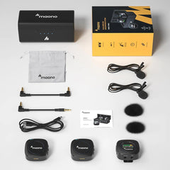 Maono AU-WM821 Dual Wireless Microphone System for Podcast Streaming Zoom