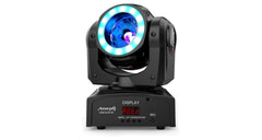 4x Audibax Oregon 60 Black Beam Moving Head mit LED Ring