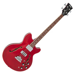 Vintage Revo Series Supreme Semi Acoustic Bass - Cherry Red