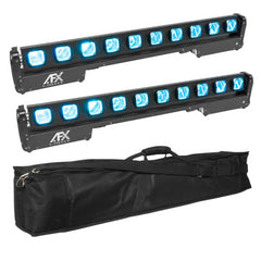 2x AFX CHASER-MOVING-BAR RGBW LED Beam Bar With Carry Bag