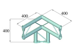 Alutruss Bisystem Pv-31 Coin 3 voies 90 ? Vert.